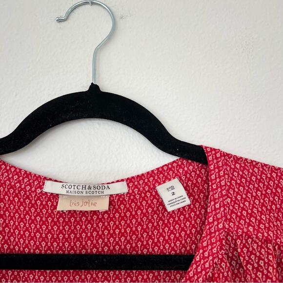 Scotch & Soda Tres Jolie Red Patterned Mini Dress - Picture 5 of 8